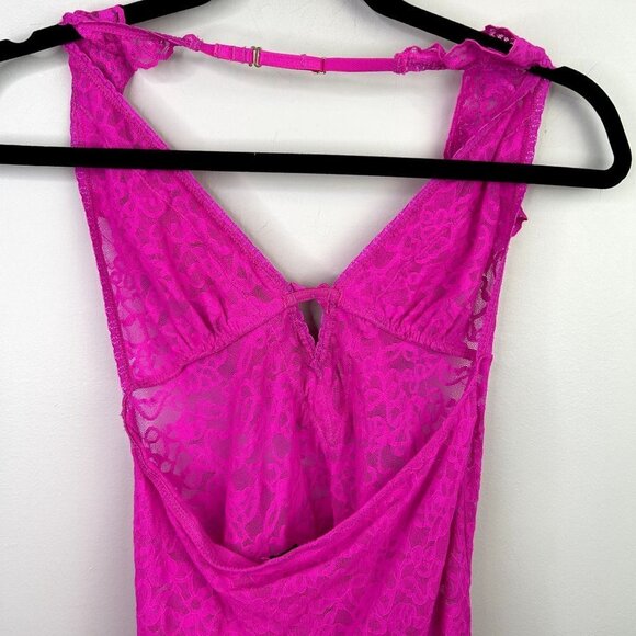 Victorias Secret the lacie hot pink intimates‎ lace halter top size medium - Picture 6 of 12